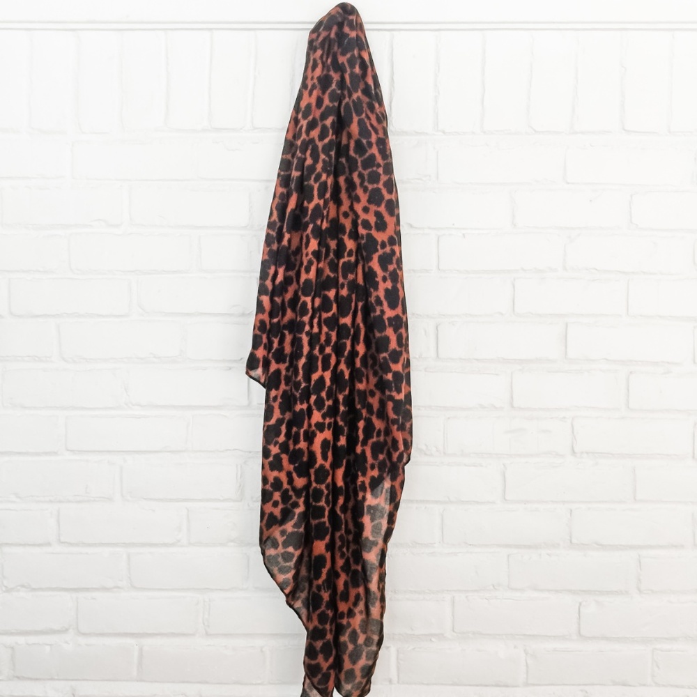 Tasha Leopard Cheetah Print Thin Scarf